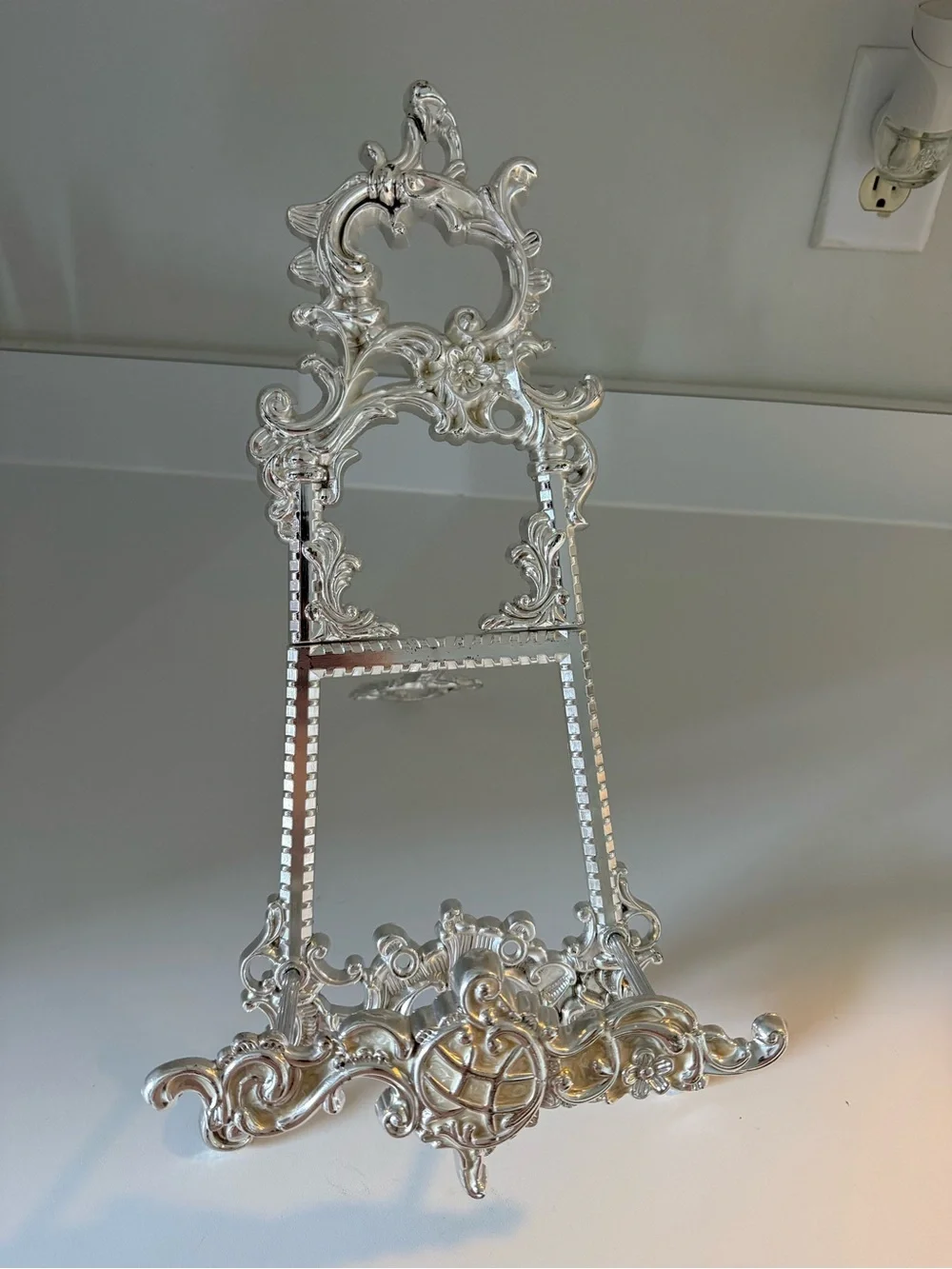 Ornate Silver Decorative Quran Stand and Cover